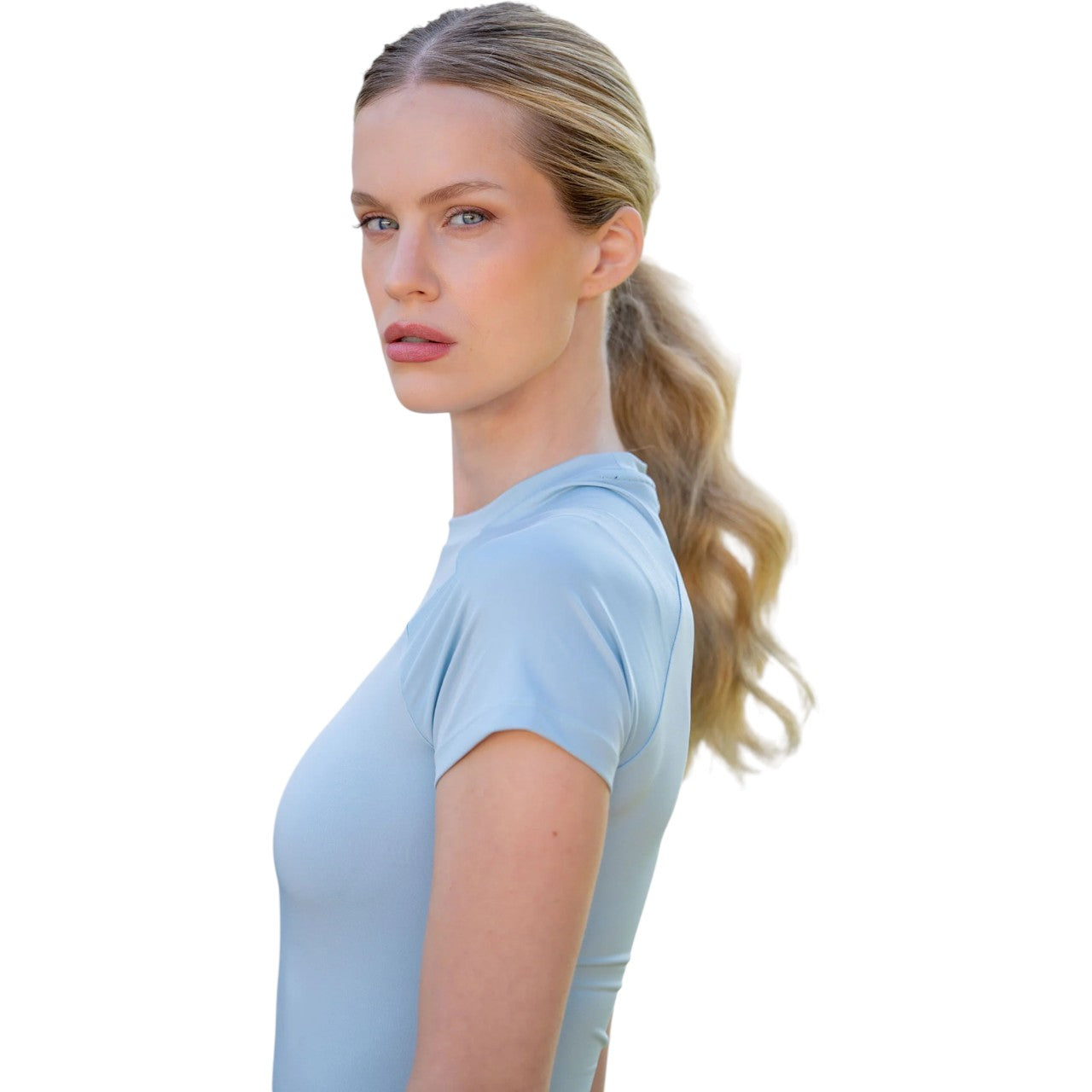 Shirt Damen Dynamic Short Sleeve Ice Blue Sportshirt