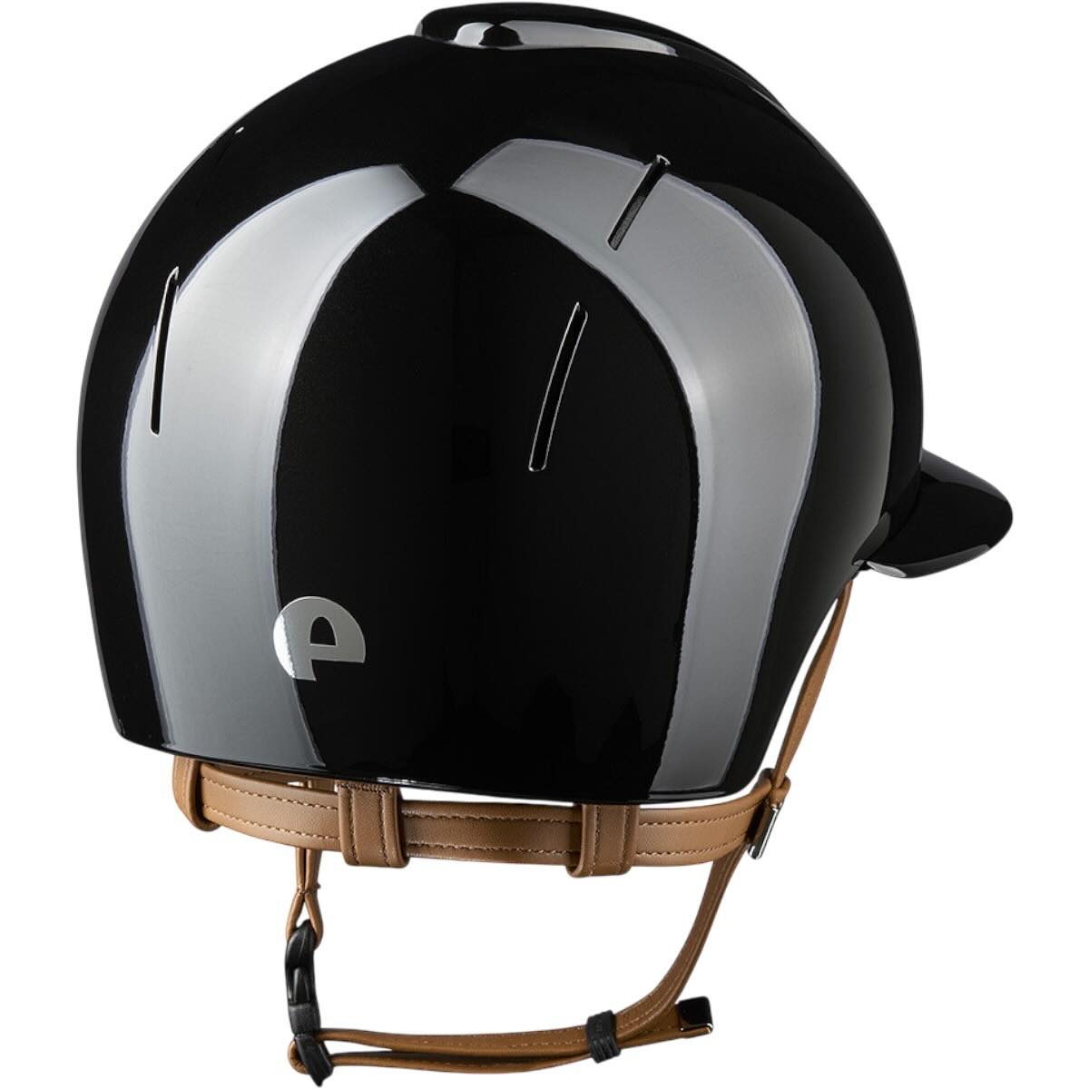 Reithelm Smart Nova Metallpolitur Polo Visier mit Beigen Kinnriemen