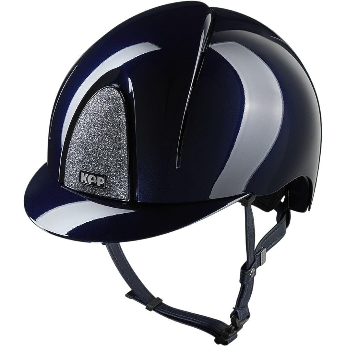 KEP Reithelm Smart Nova Metallpolitur Polish Star Silver, Blue, Produkt allein auf weißem Hintergrund.