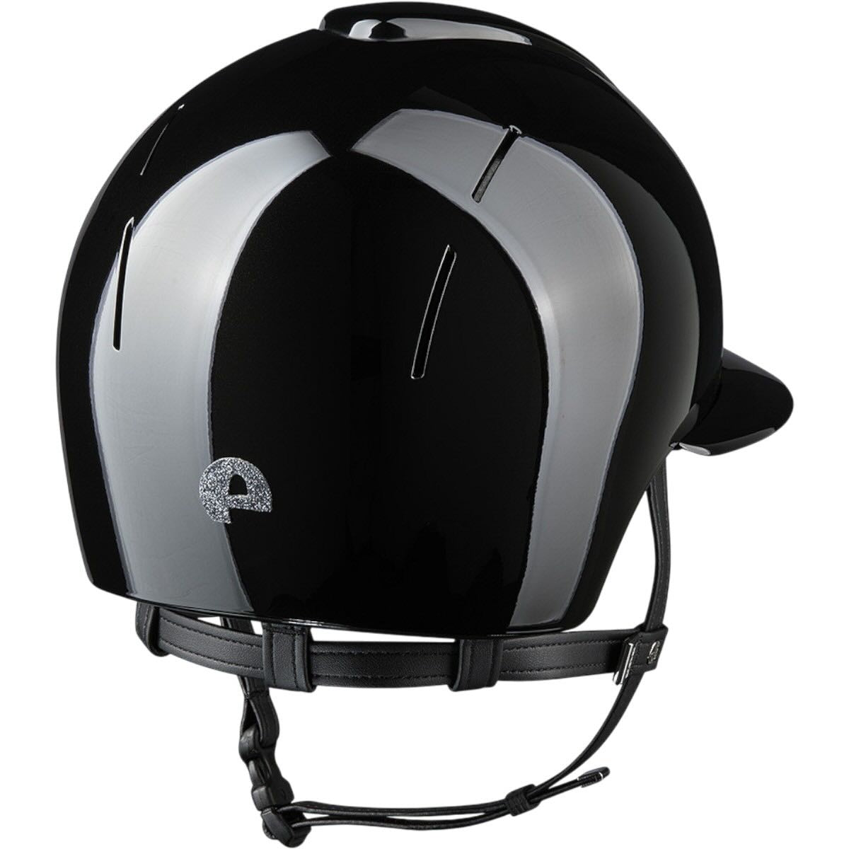 KEP Reithelm Smart Nova Metallpolitur Polo Visier Star Silver, Schwarz, Produkt allein.