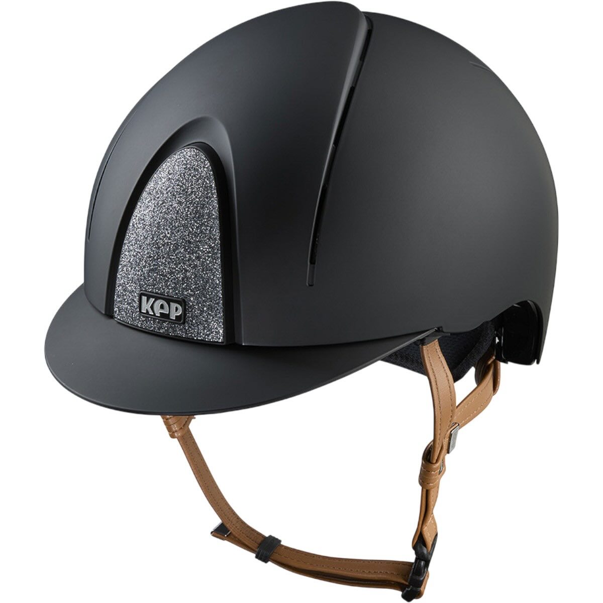 Reithelm Smart Nova Matt Star Silver mit Beigen Kinnriemen
