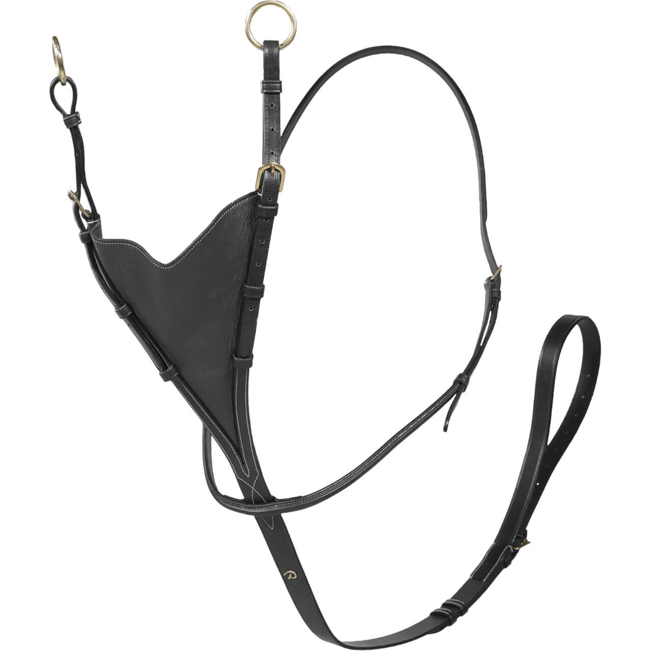 Martingal mit geschlossener Gabel - Schwarz / Pony