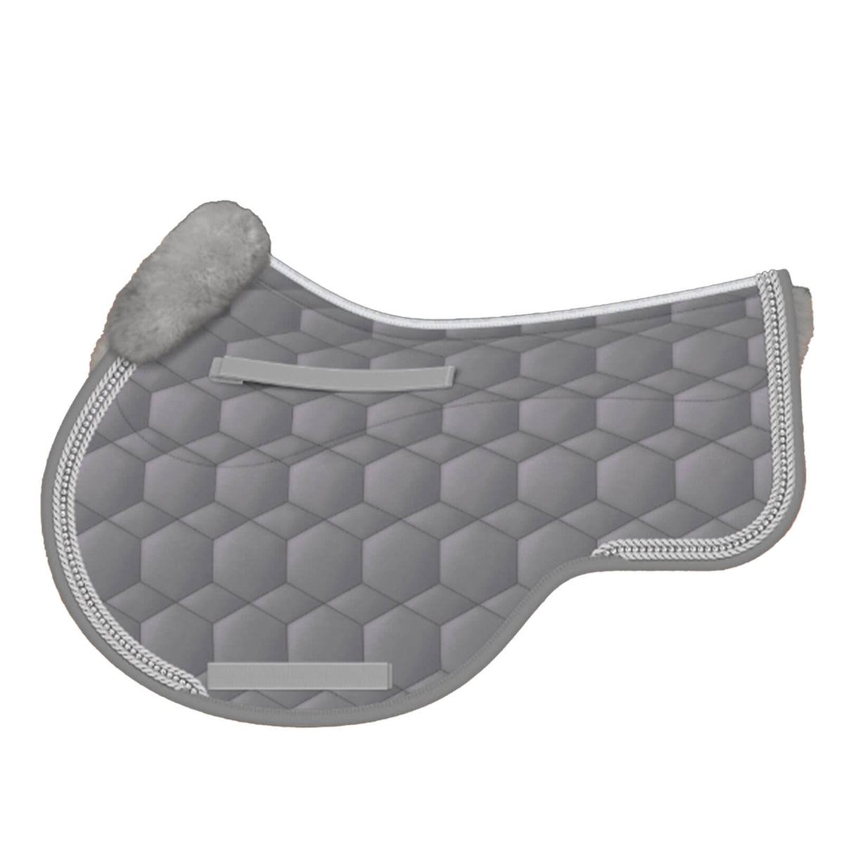 Schabracke Springen Konfiguration Steppstoff Glanz Grau Springschabracke, Grau, Produkt allein auf weißem Hintergrund.