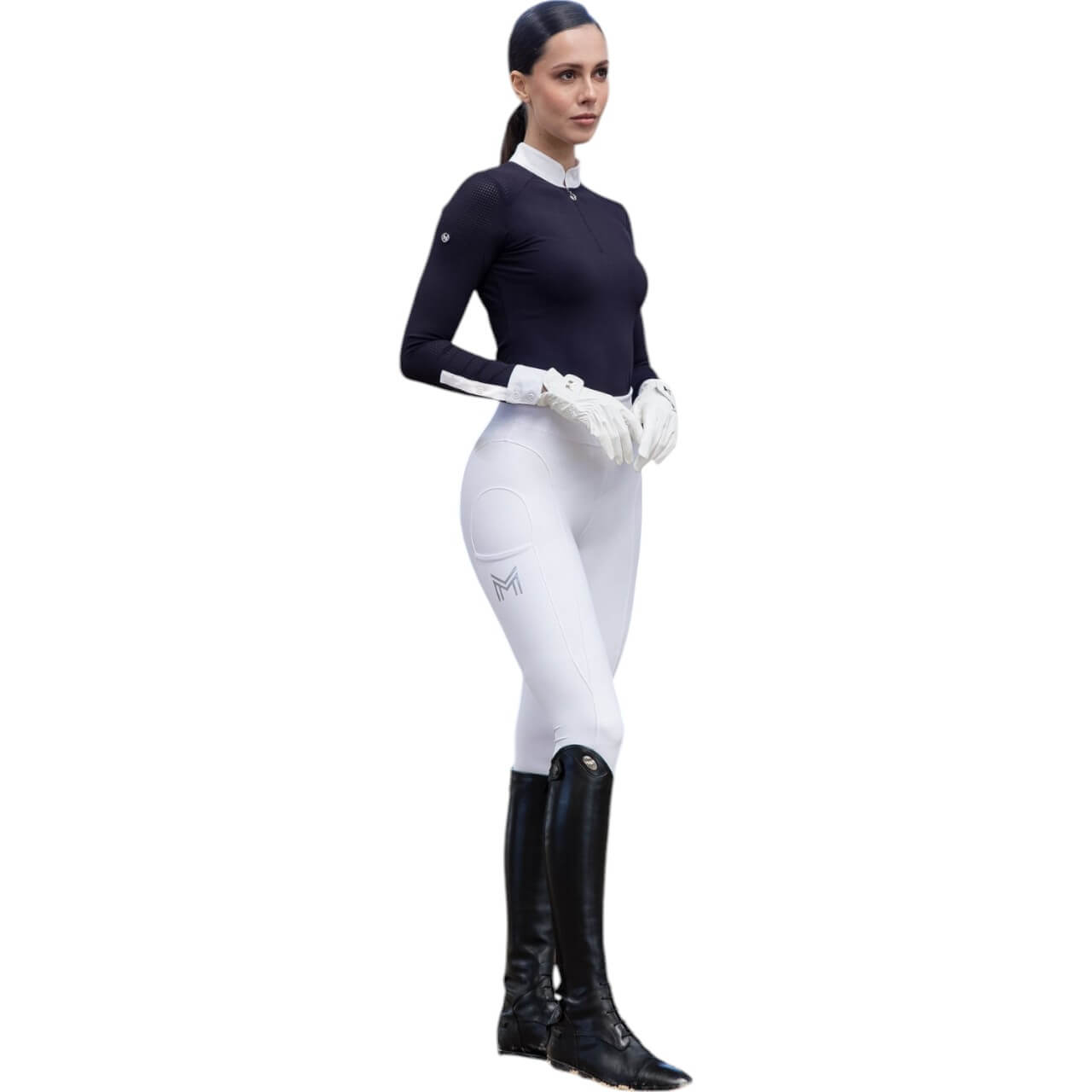 Reitleggings Damen Knee-Grip Outline Damenreitleggings