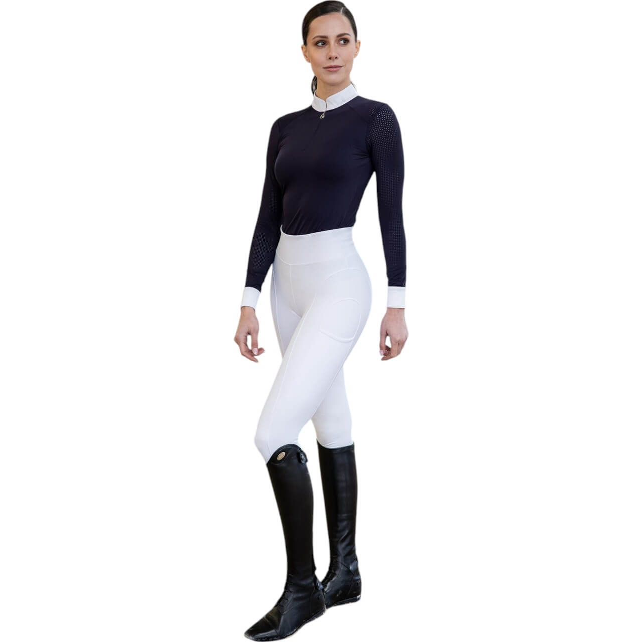 Reitleggings Damen Knee-Grip Outline Damenreitleggings