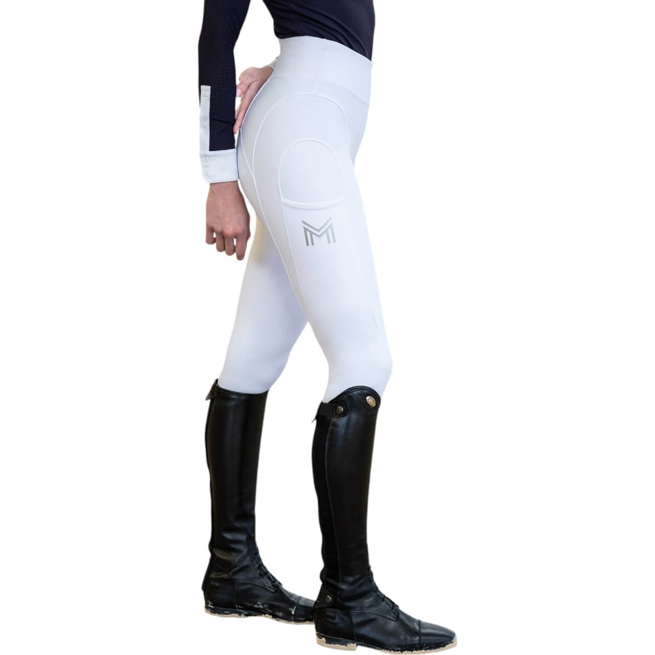 Reitleggings Damen Knee-Grip Outline Damenreitleggings