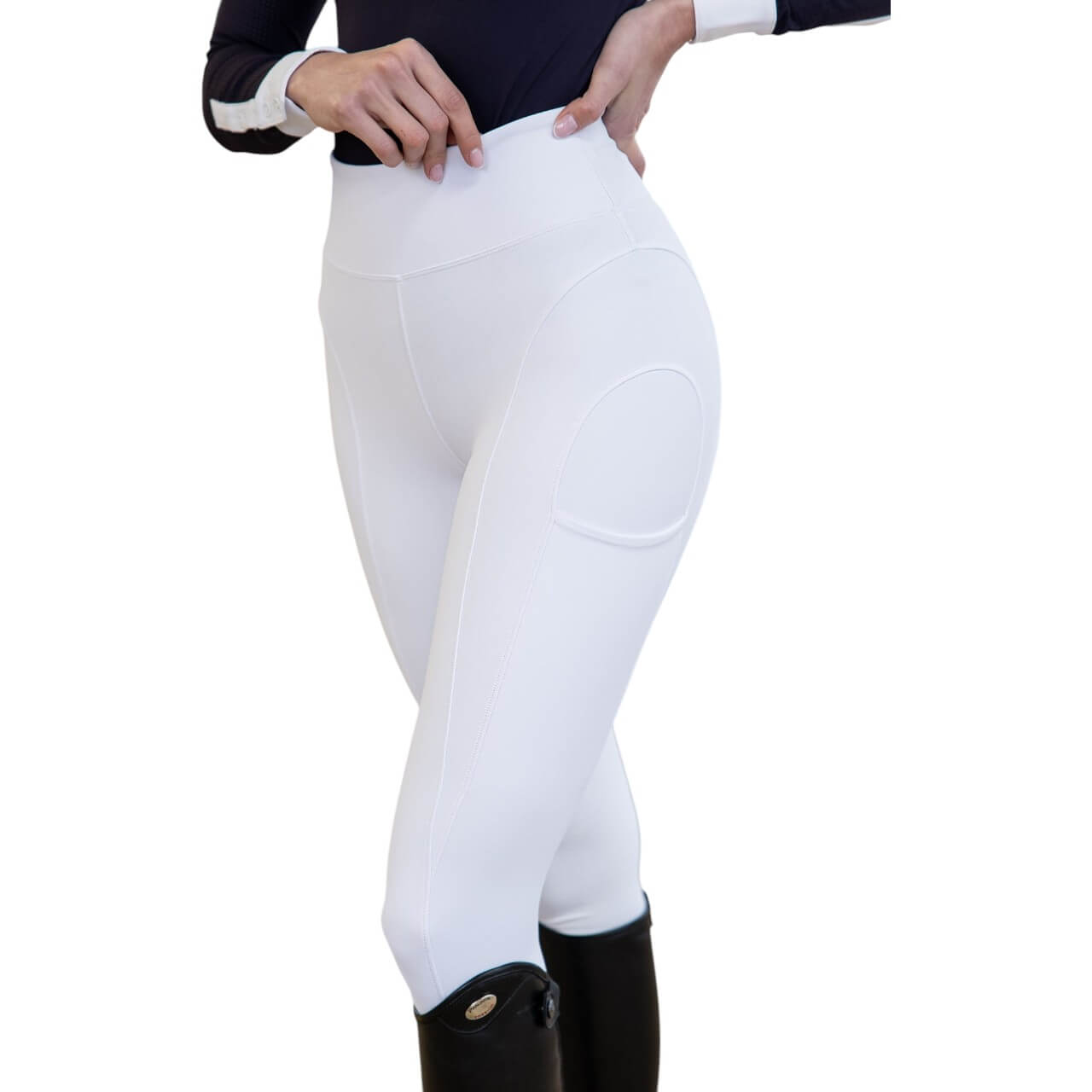 Reitleggings Damen Knee-Grip Outline Damenreitleggings
