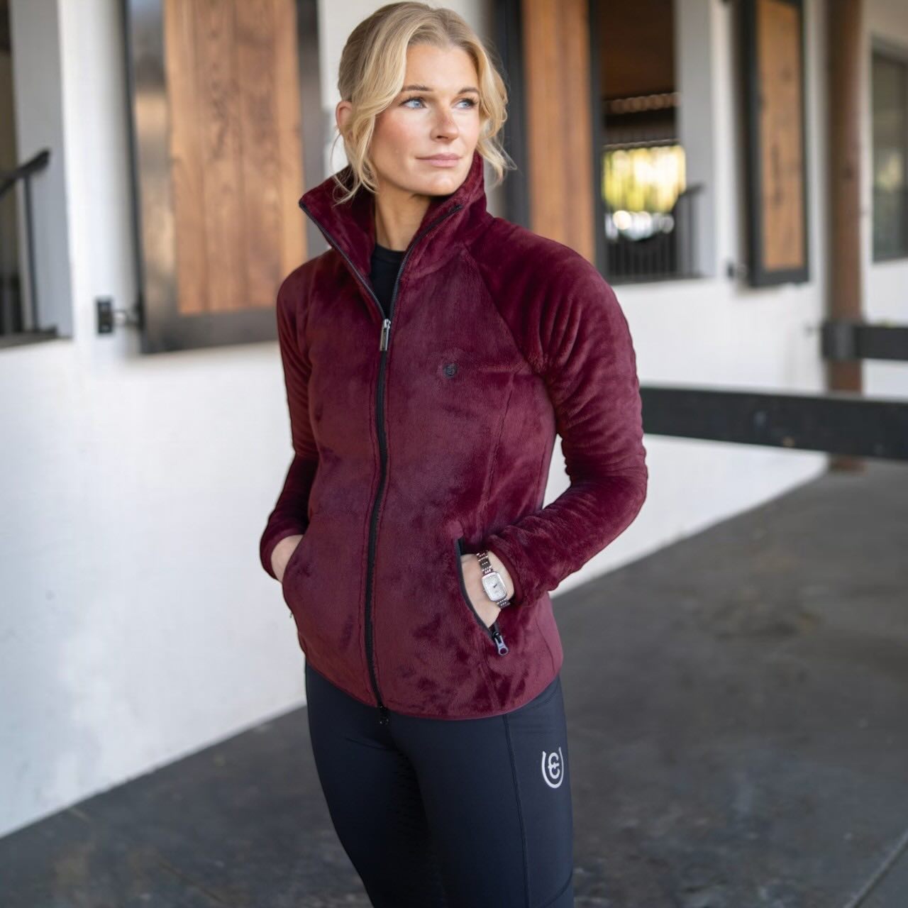 Fleecejacke Damen Velvet Merlot Teddy Jacke
