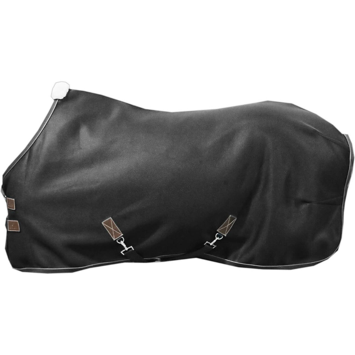 Multifunktionsdecke 3D Spacer Cooler Fleece Sheet, Schwarz, Produkt allein auf weißem Hintergrund.
