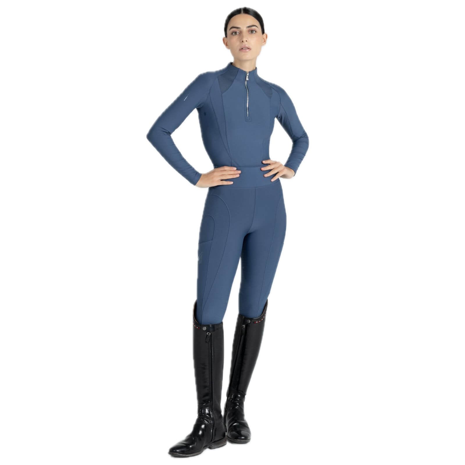 Reitleggings Damen Full-Grip Outline Damenreitleggings
