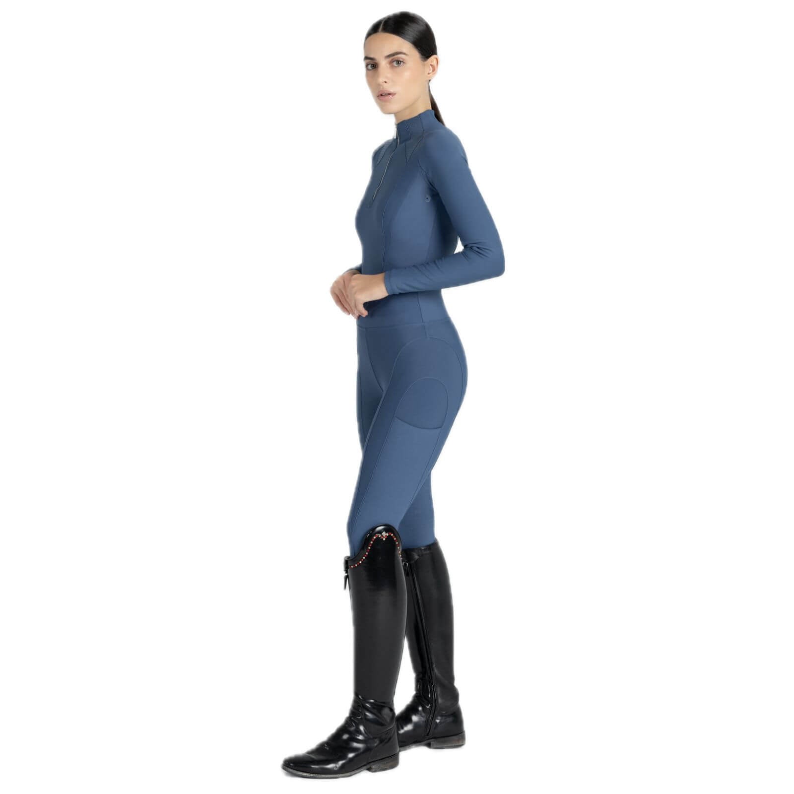 Reitleggings Damen Full-Grip Outline Damenreitleggings