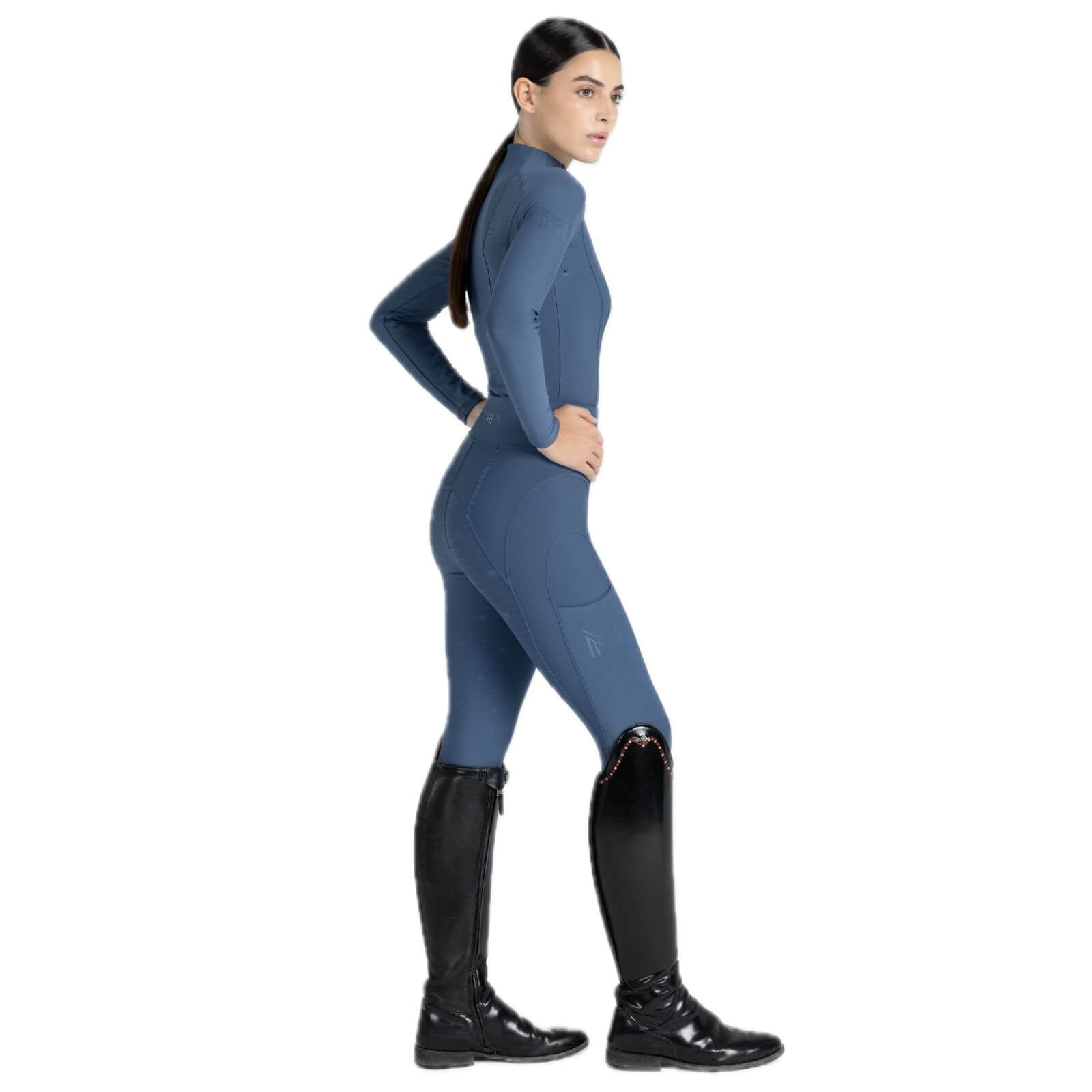 Reitleggings Damen Full-Grip Outline Damenreitleggings