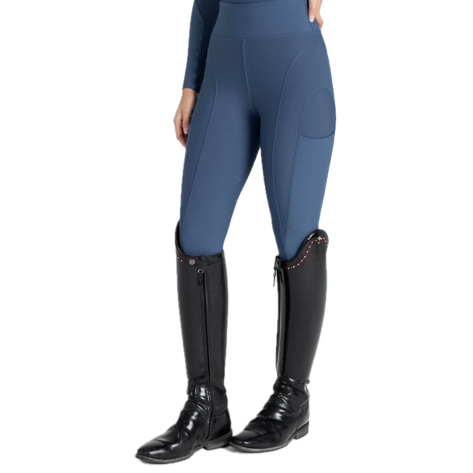 Reitleggings Damen Full-Grip Outline Damenreitleggings