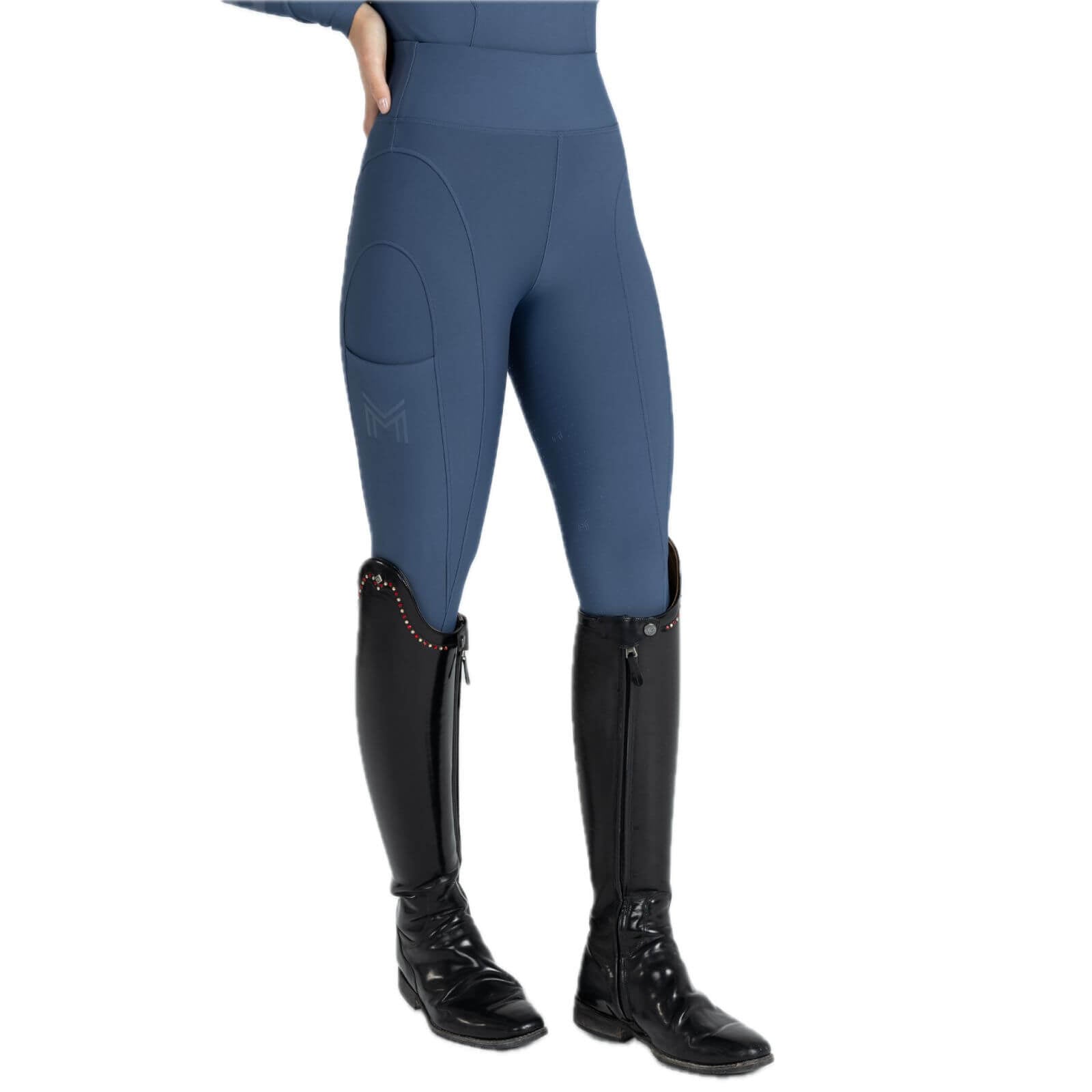 Reitleggings Damen Full-Grip Outline Damenreitleggings