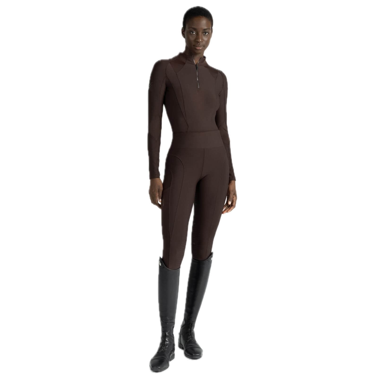 Reitleggings Damen Full-Grip Outline Damenreitleggings