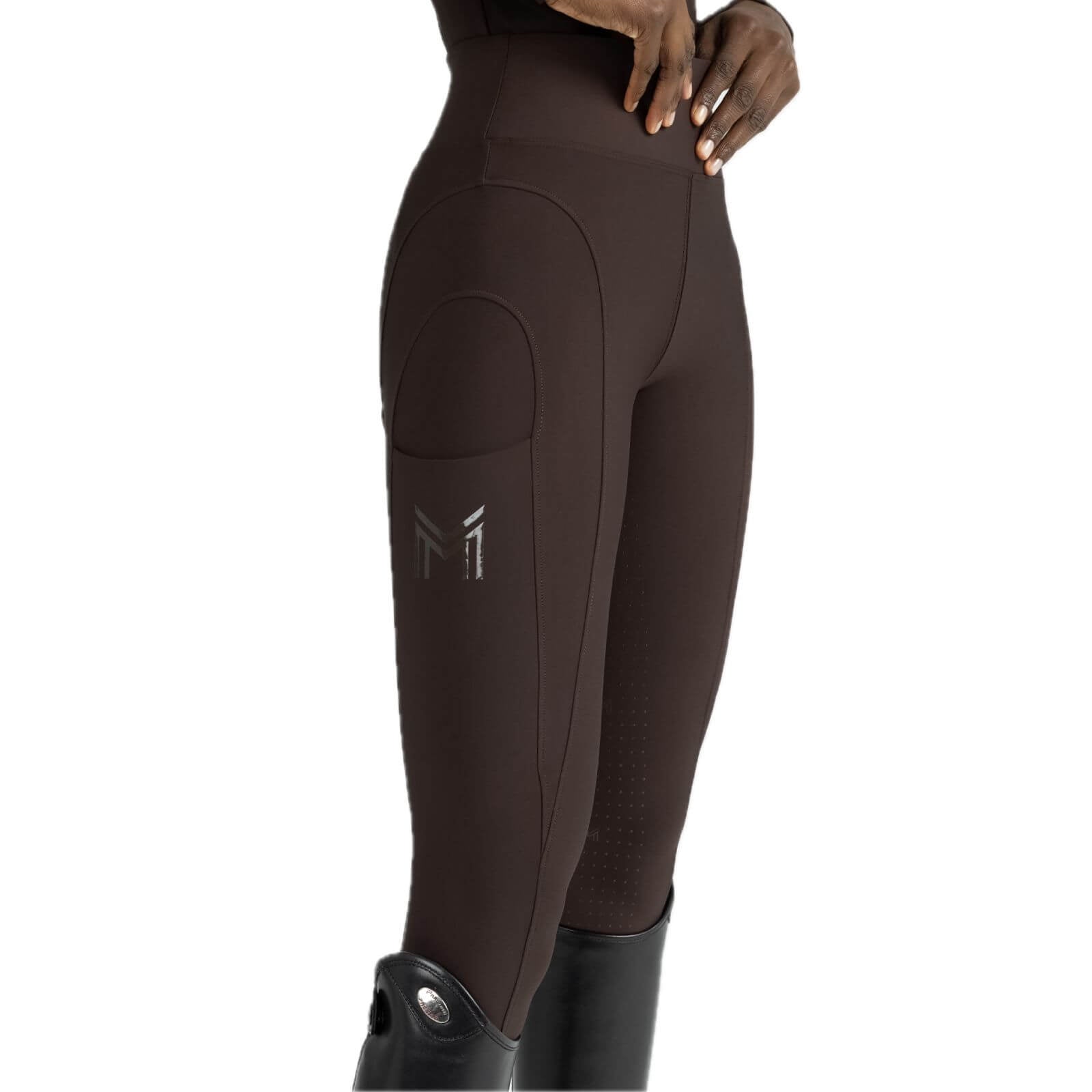 Reitleggings Damen Full-Grip Outline Damenreitleggings