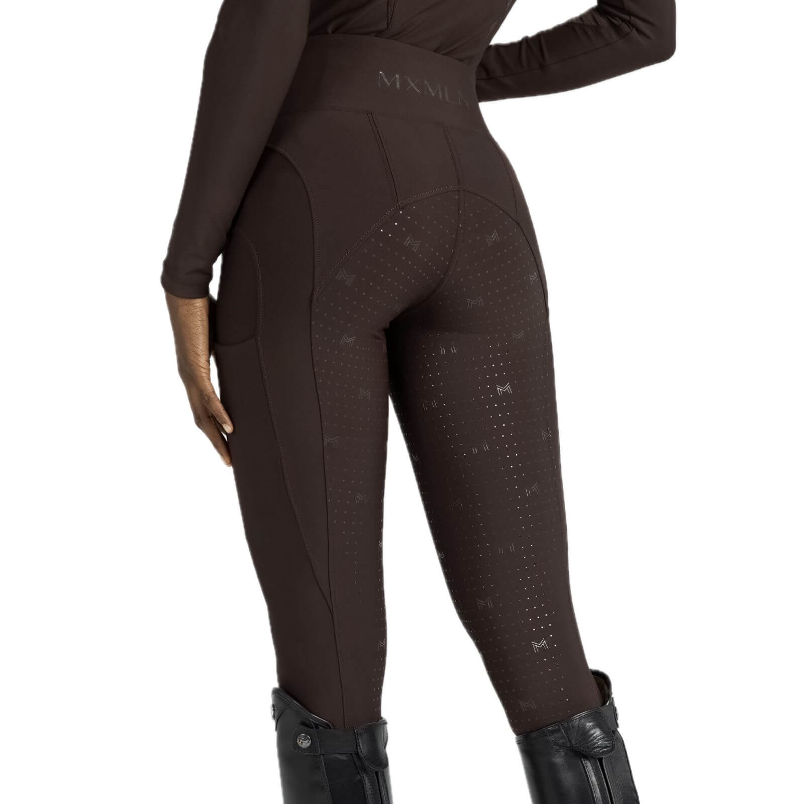 Reitleggings Damen Full-Grip Outline Damenreitleggings