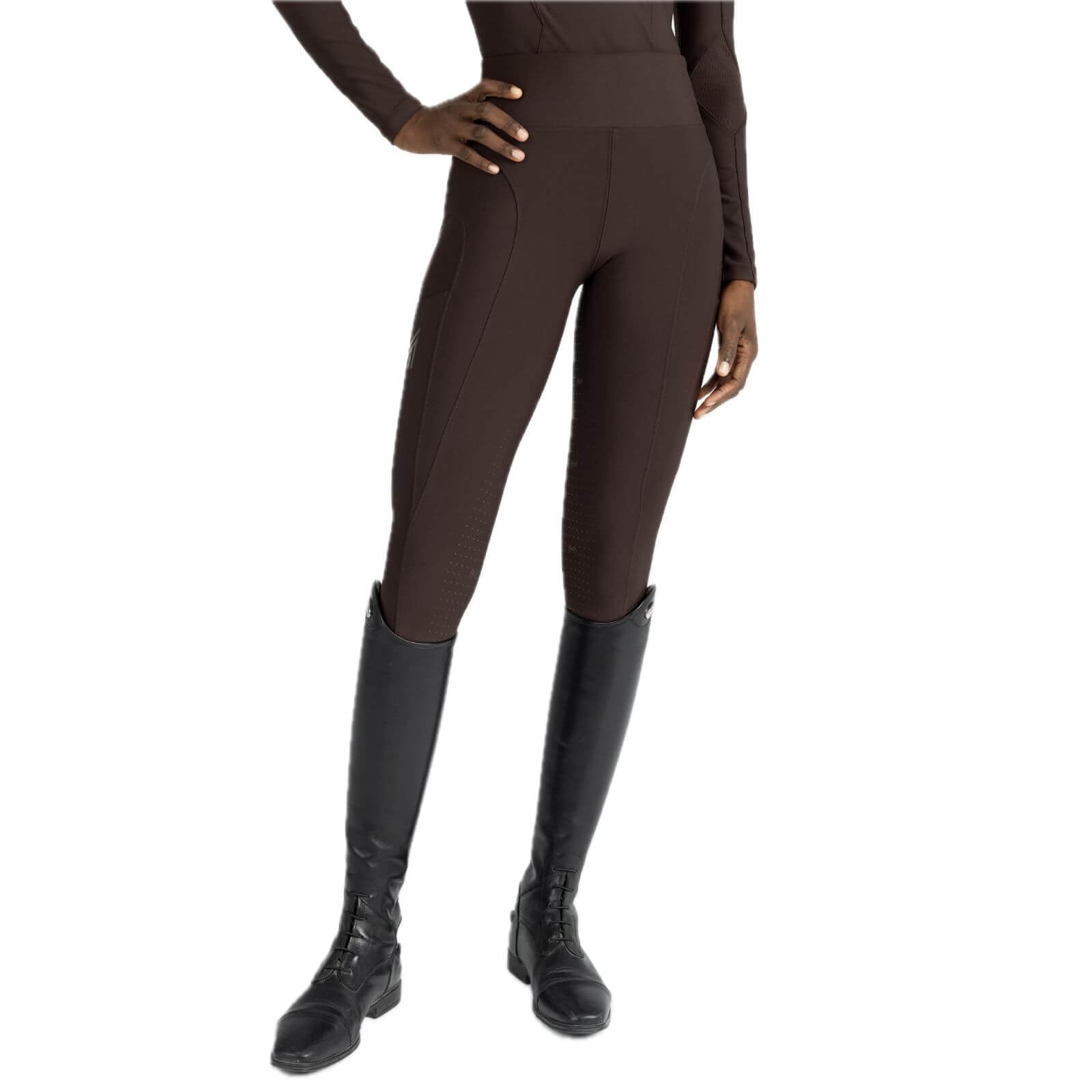 Reitleggings Damen Full-Grip Outline Damenreitleggings