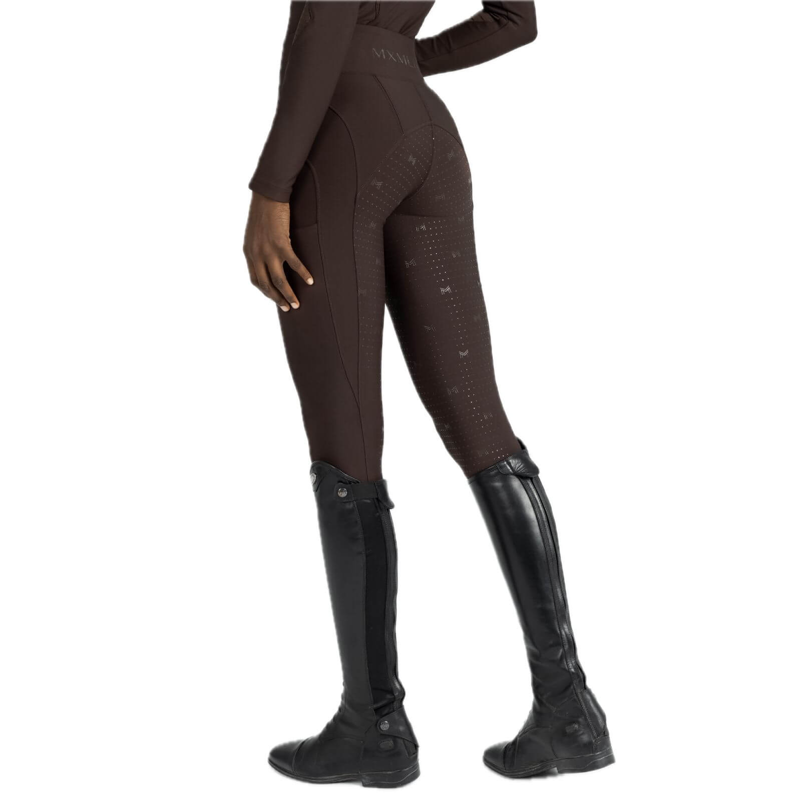 Reitleggings Damen Full-Grip Outline Damenreitleggings