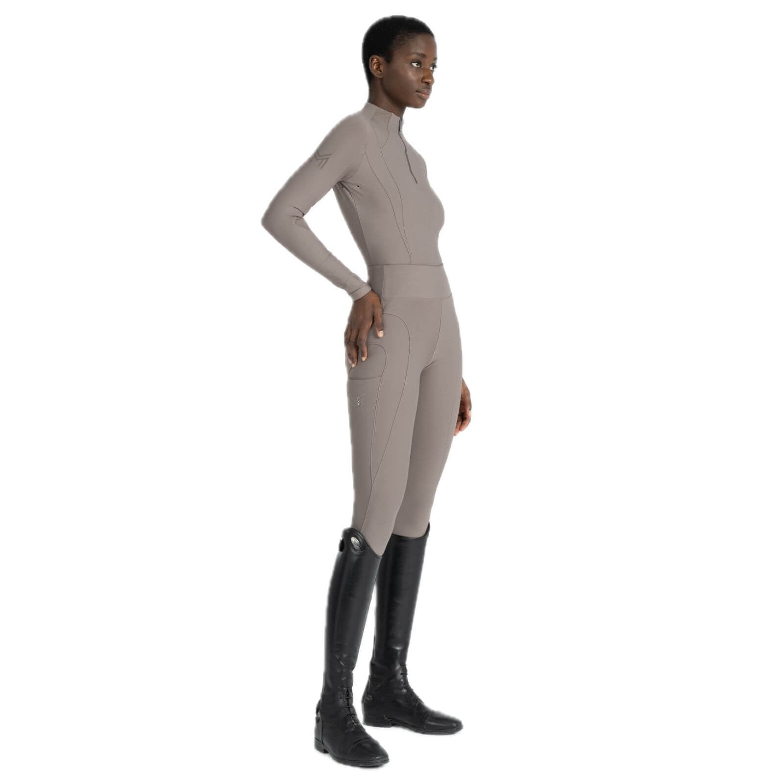 Reitleggings Damen Full-Grip Outline Damenreitleggings