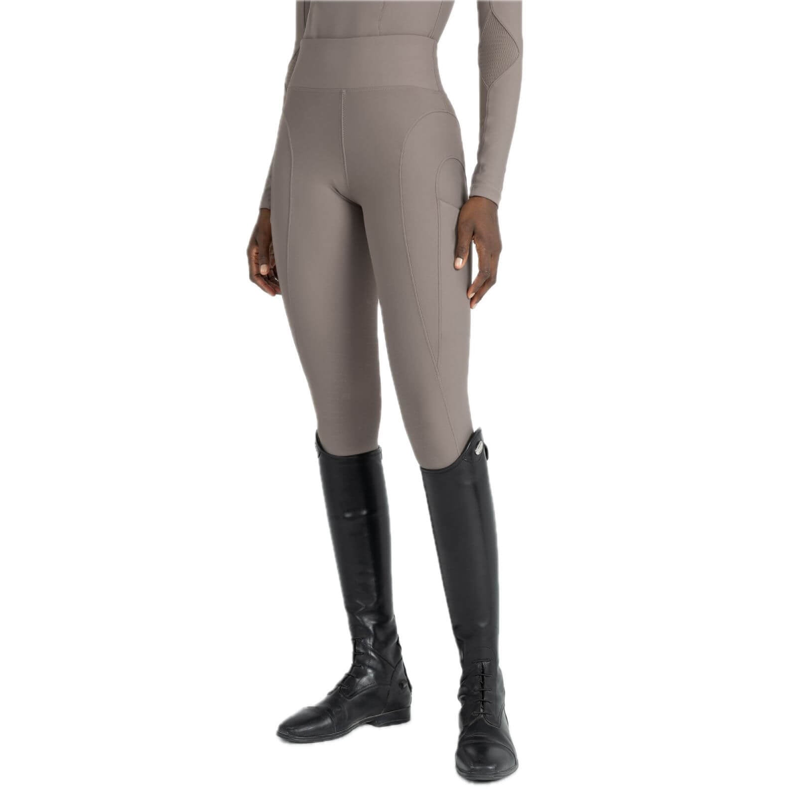 Reitleggings Damen Full-Grip Outline Damenreitleggings