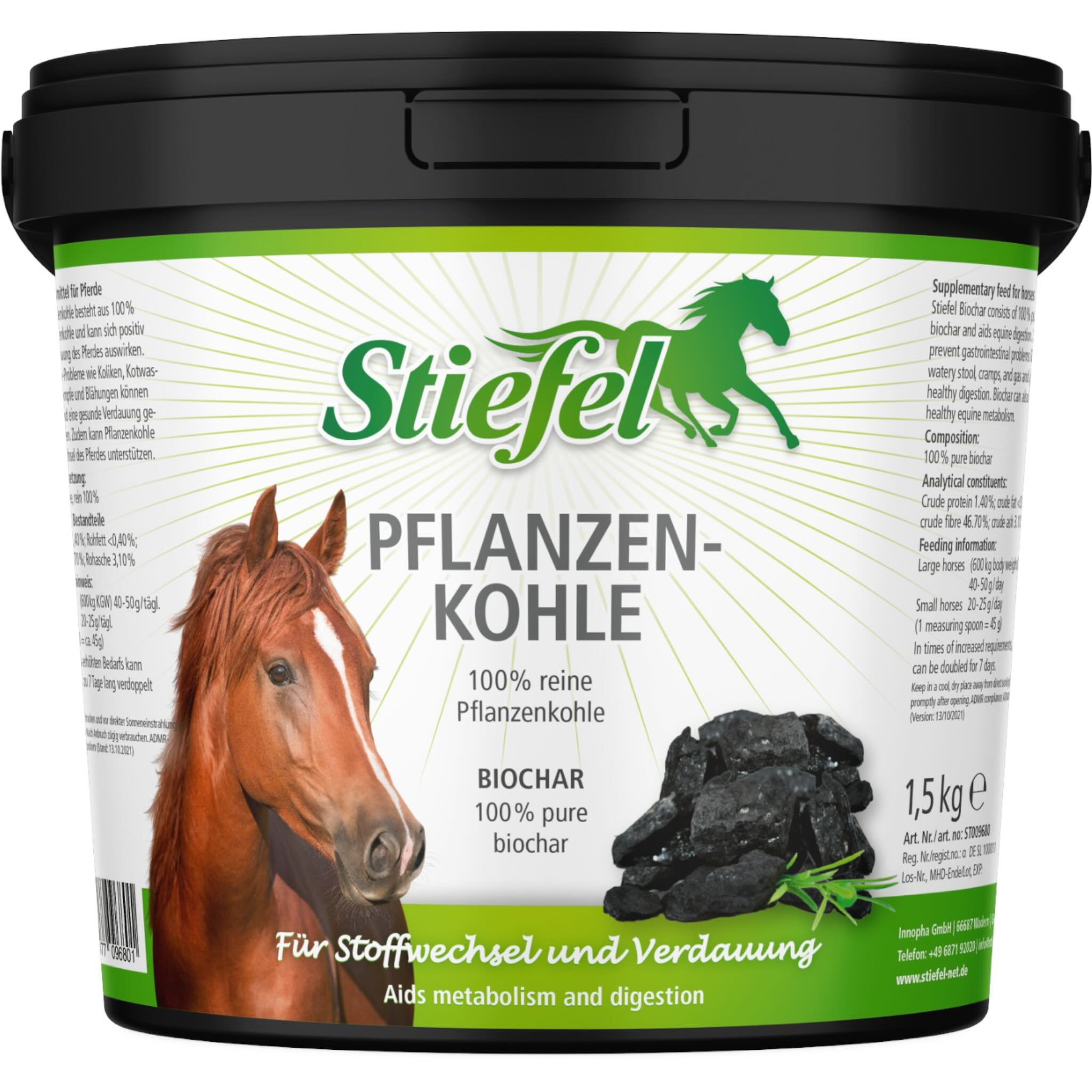 Pflanzenkohle Nahrungsergänzungsmittel Pferd