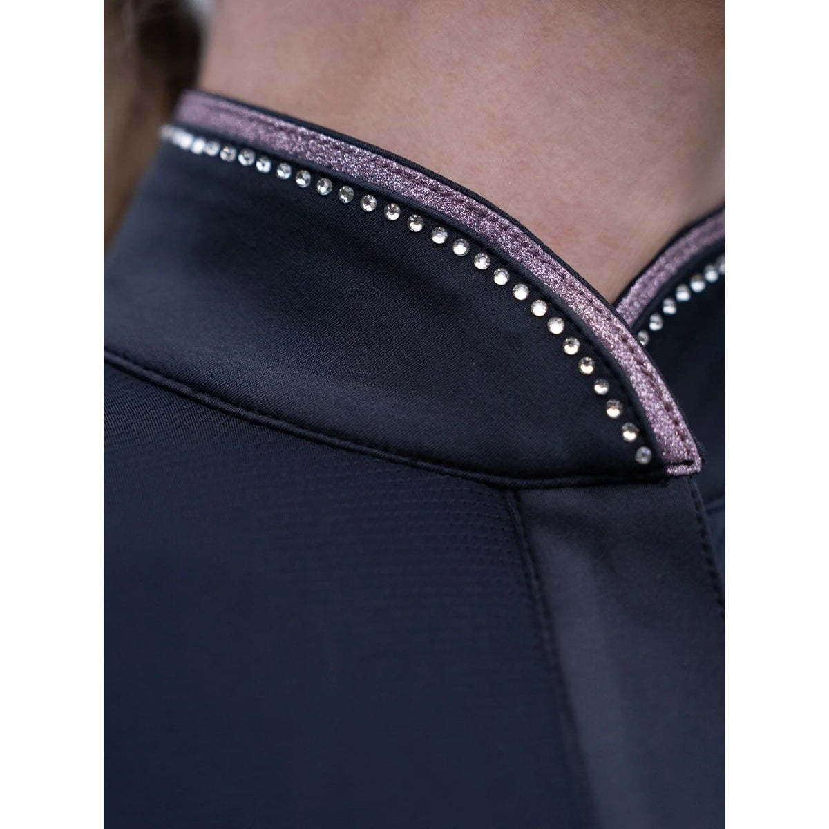 Turniershirt Damen Revenew Top Black Pink Glimmer Langarmshirt
