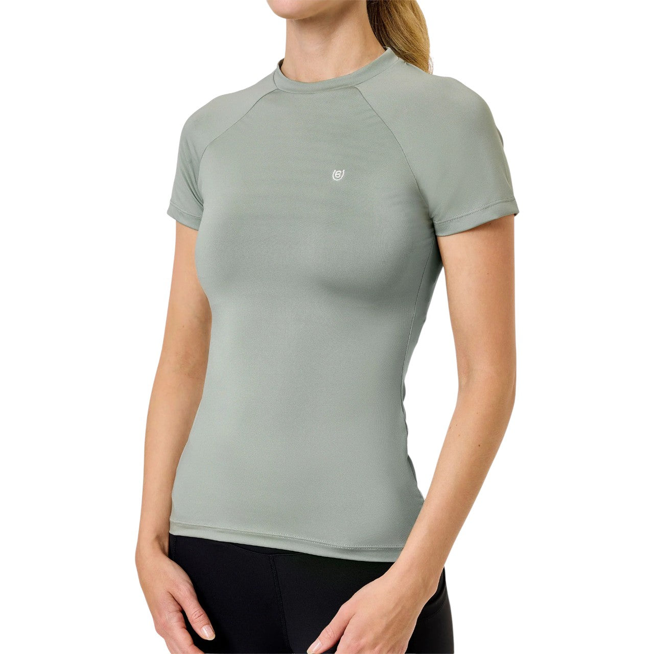 Shirt Damen Dynamic Short Sleeve Pistachio White Sportshirt