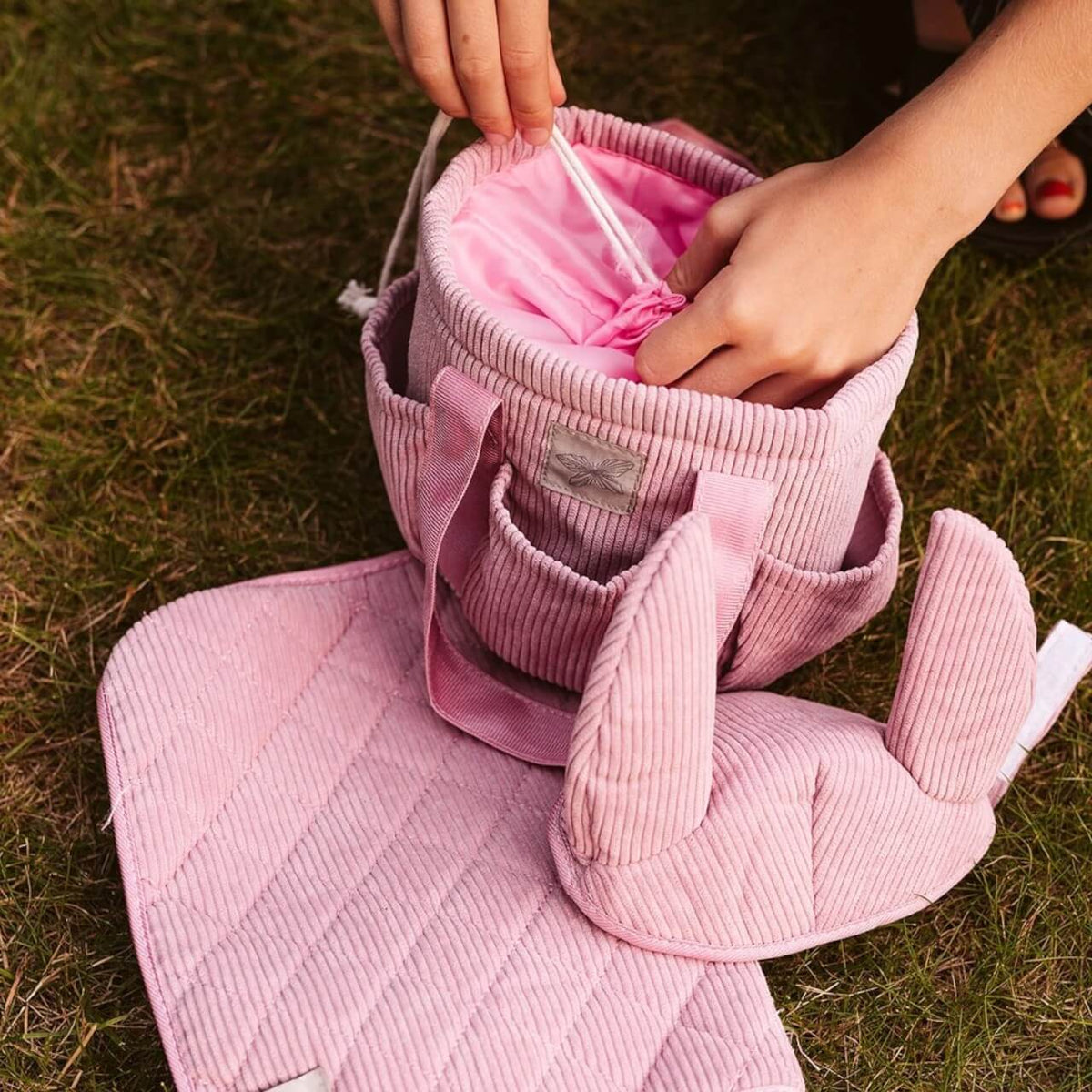 byAstrup Putztasche Corduroy Hobby Horse Tasche, Pink, Hände packen Zubehör ein.