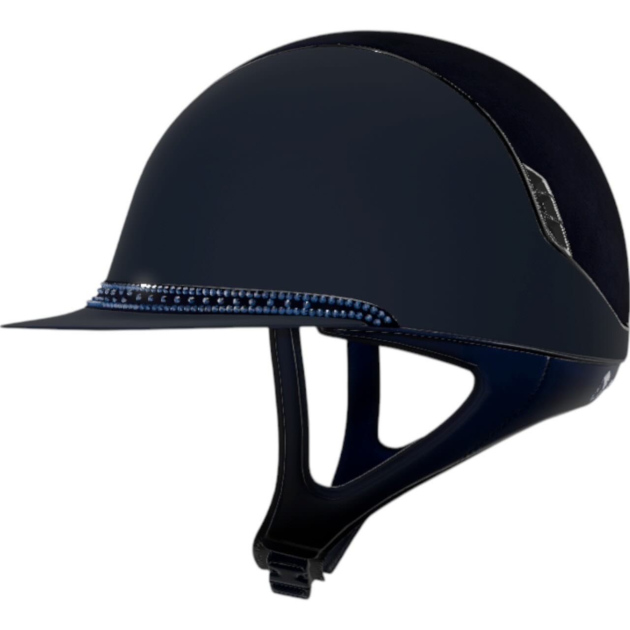 Reithelm Miss Shield 2.0 Shadowmatt Blue Alcantara Chrome Silber Tiara Blue Graphite Helm
