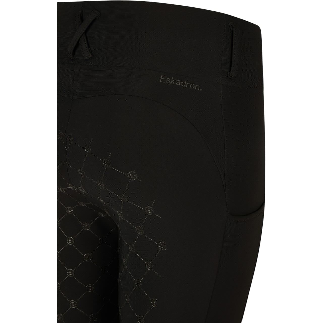Eskadron Reitleggings Damen Full-Grip Cosy Dynamic 2025 Leggings, Schwarz, Detailaufnahme der Hose.
