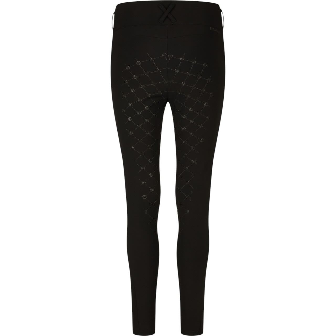 Reitleggings Damen Full-Grip Cosy Dynamic 2025 Leggings, Schwarz, Produkt allein auf weißem Hintergrund.
