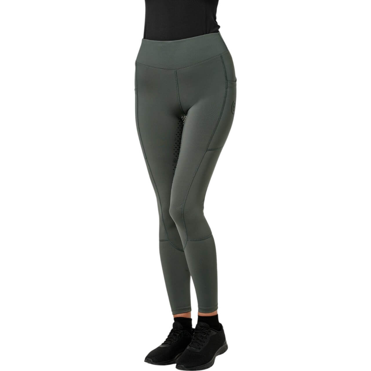 Reitleggings Damen Full-Grip Avenue Green Reithose