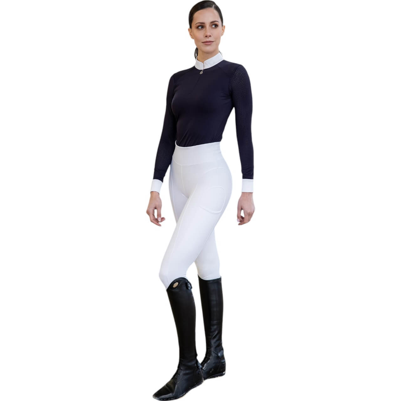 Reitleggings Damen Full-Grip Outline Damenreitleggings