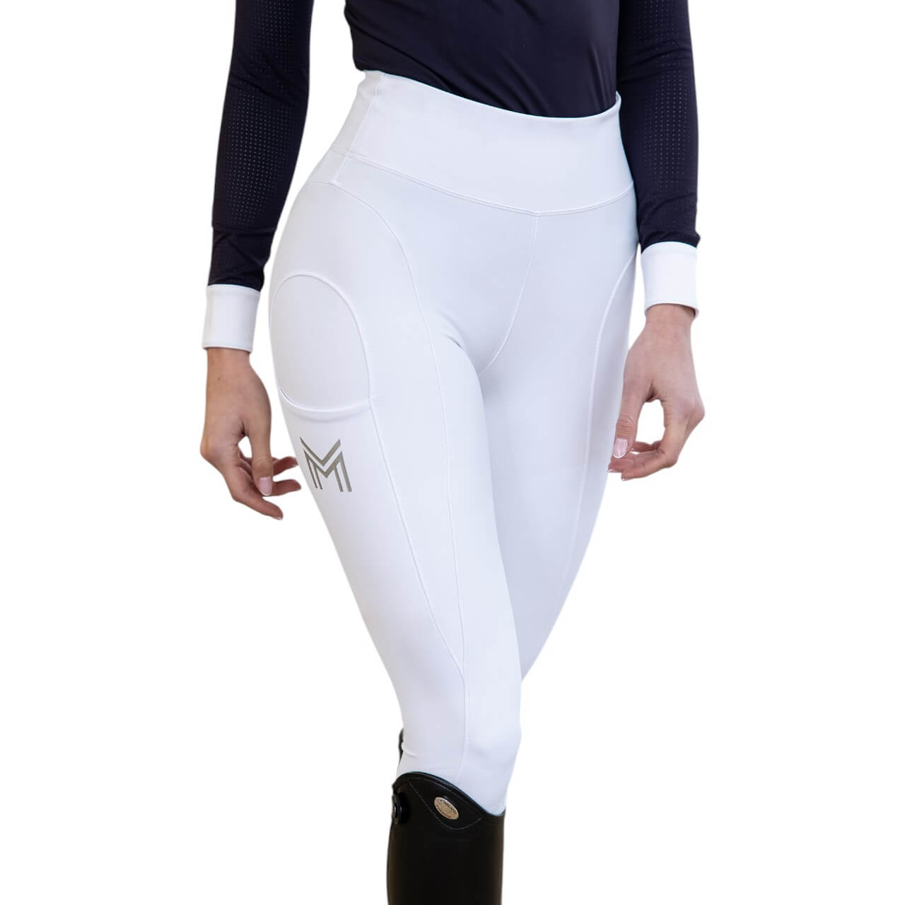 Reitleggings Damen Full-Grip Outline Damenreitleggings