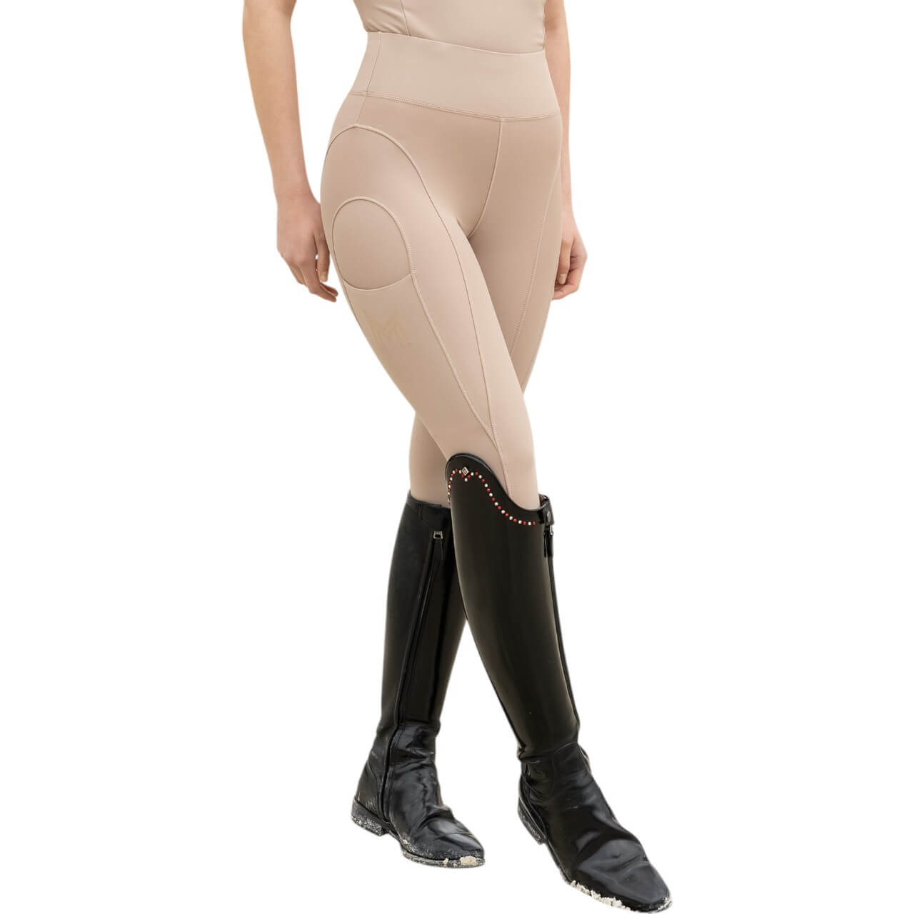 Reitleggings Damen Full-Grip Outline Damenreitleggings