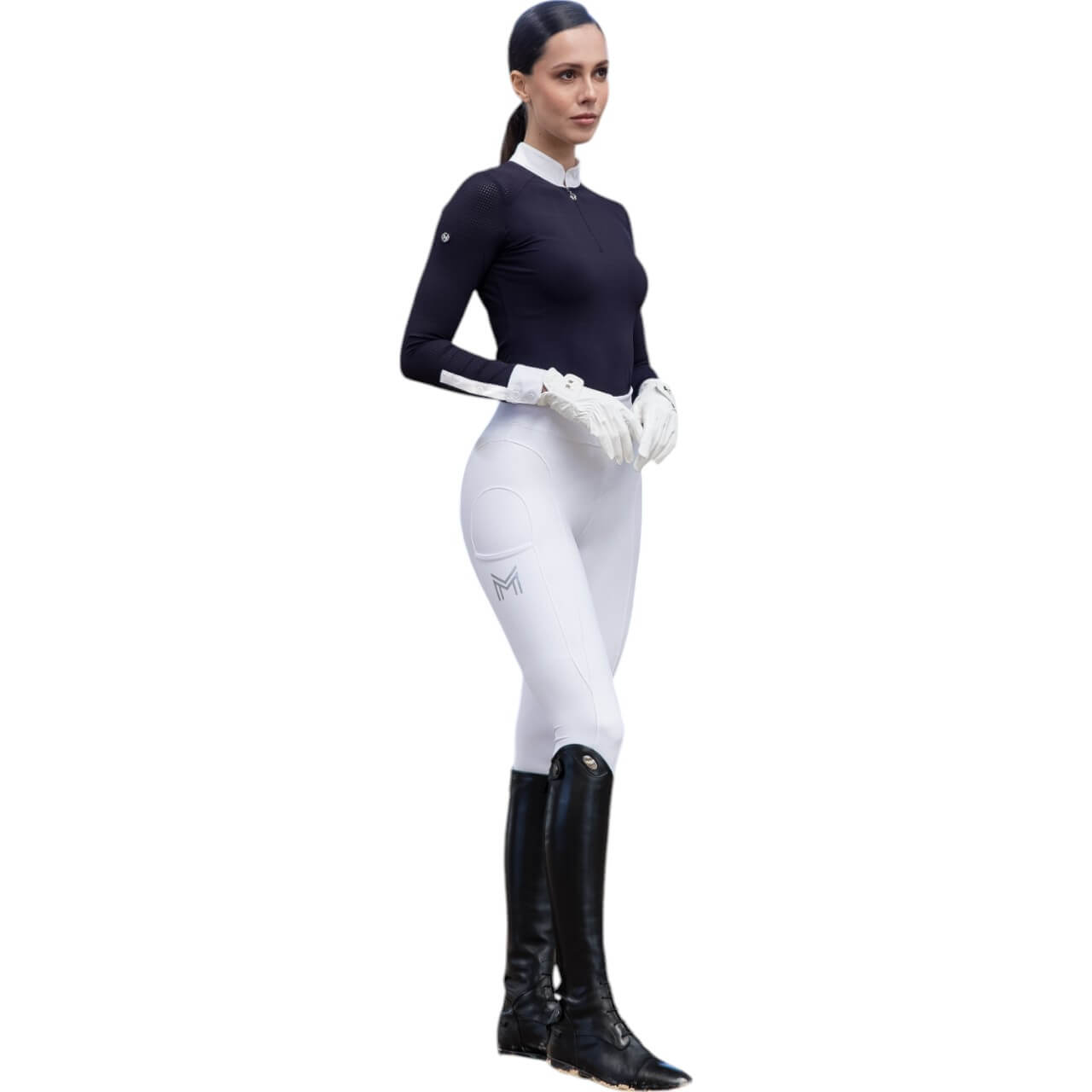 Reitleggings Damen Full-Grip Outline Damenreitleggings