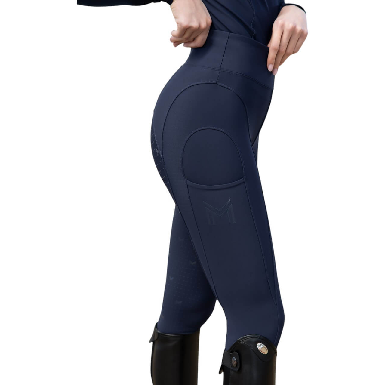 Reitleggings Damen Full-Grip Outline Damenreitleggings