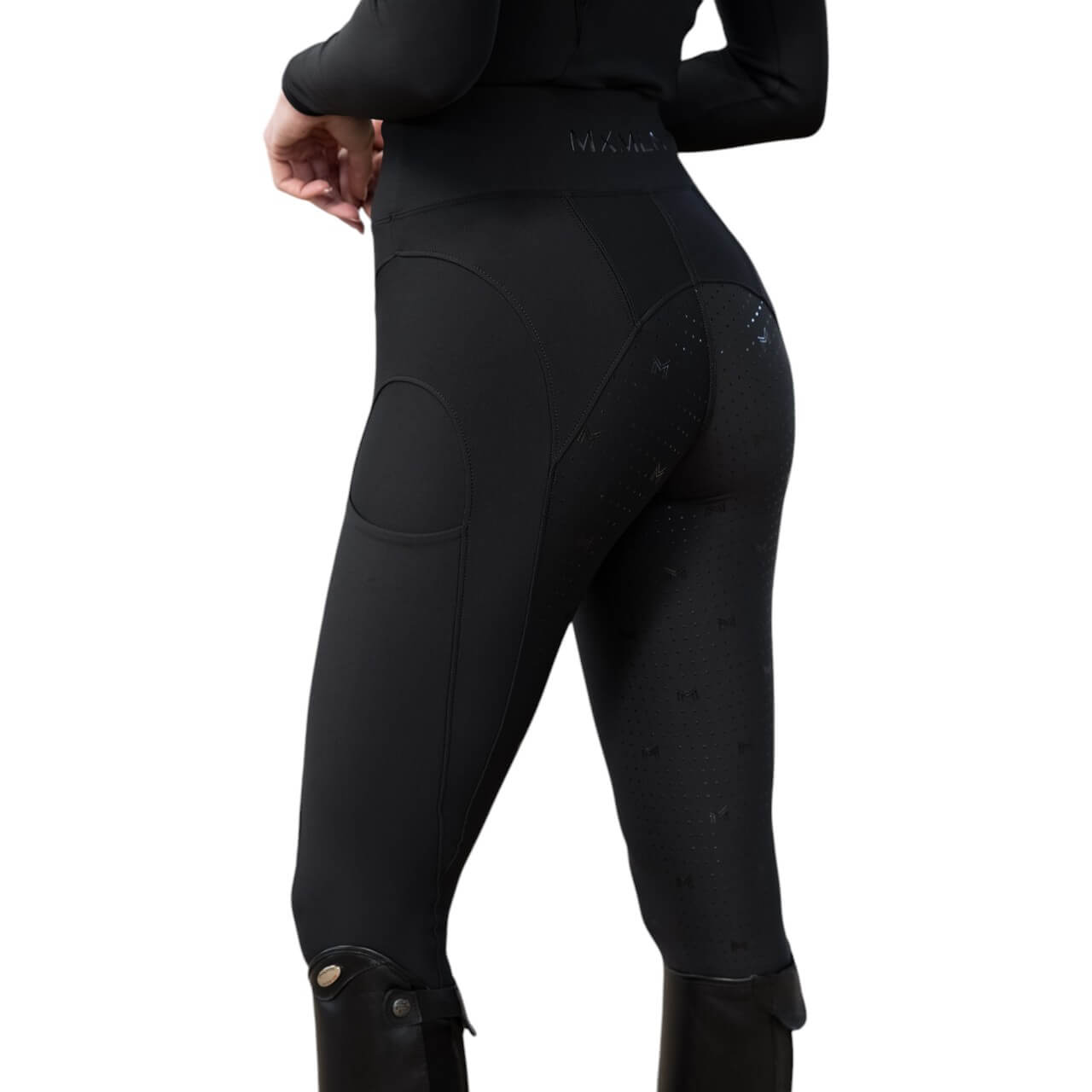 Reitleggings Damen Full-Grip Outline Damenreitleggings