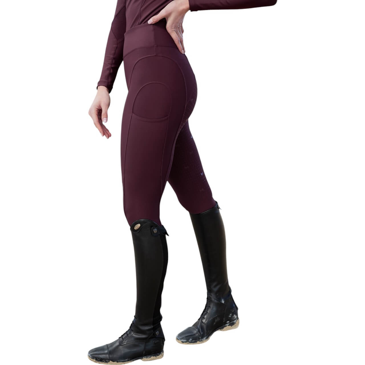 Reitleggings Damen Full-Grip Outline Damenreitleggings