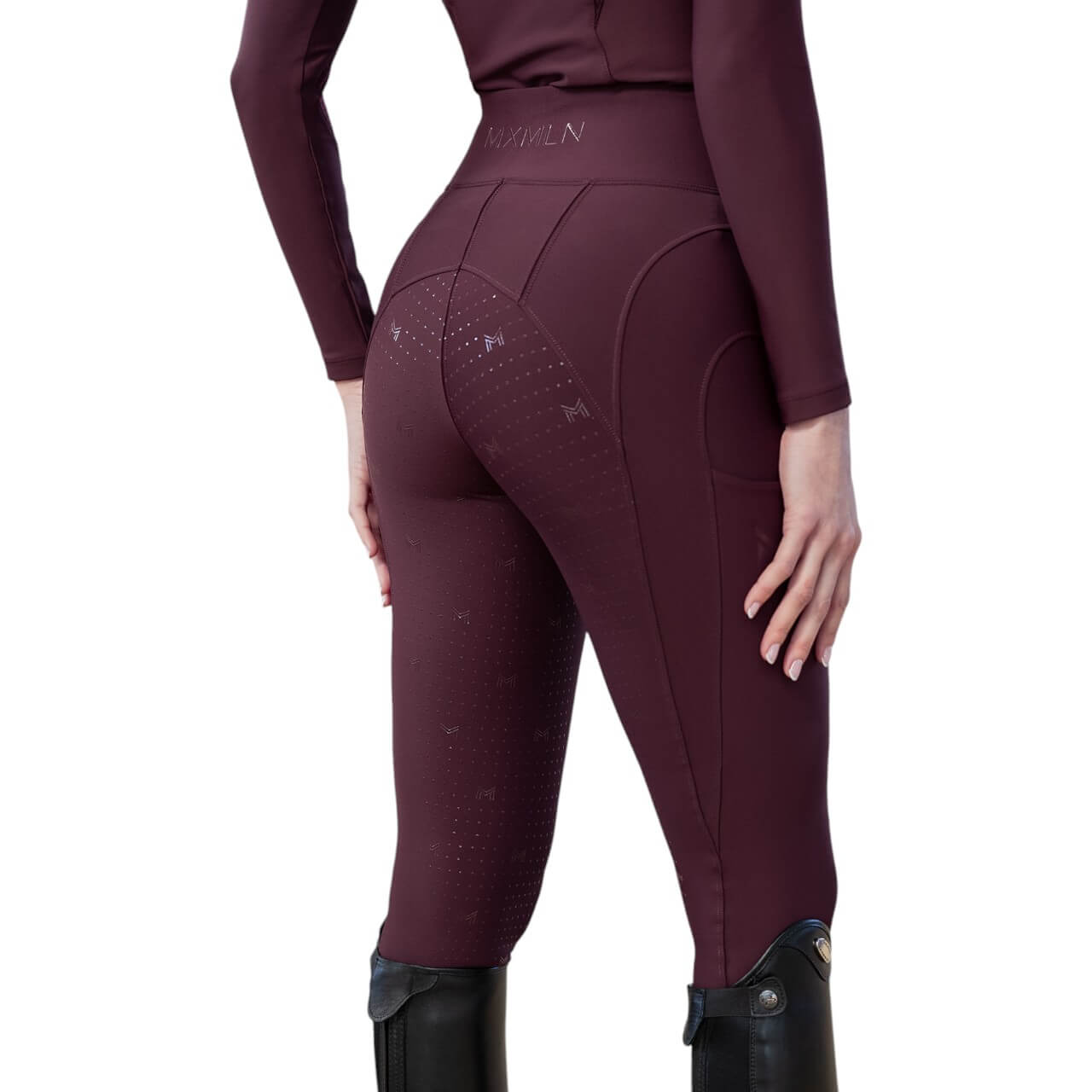 Reitleggings Damen Full-Grip Outline Damenreitleggings