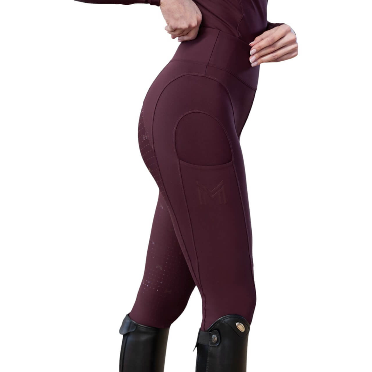 Reitleggings Damen Full-Grip Outline Damenreitleggings