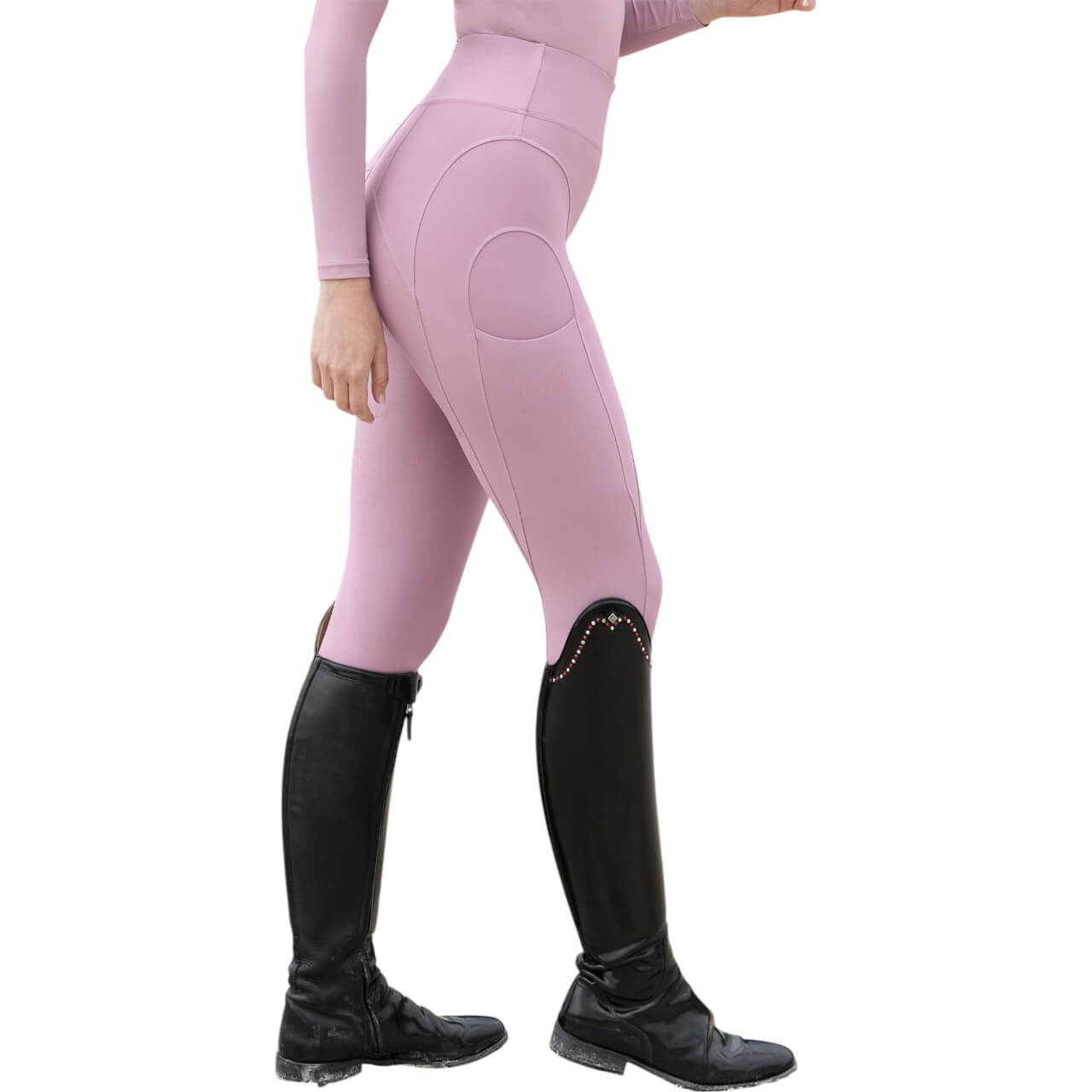 Reitleggings Damen Full-Grip Outline Damenreitleggings