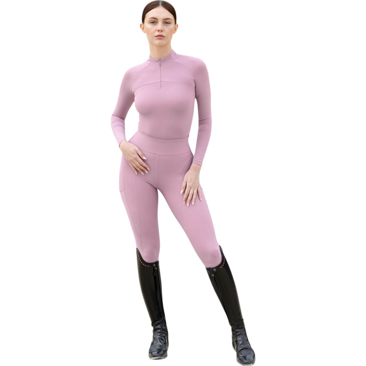 Reitleggings Damen Full-Grip Outline Damenreitleggings