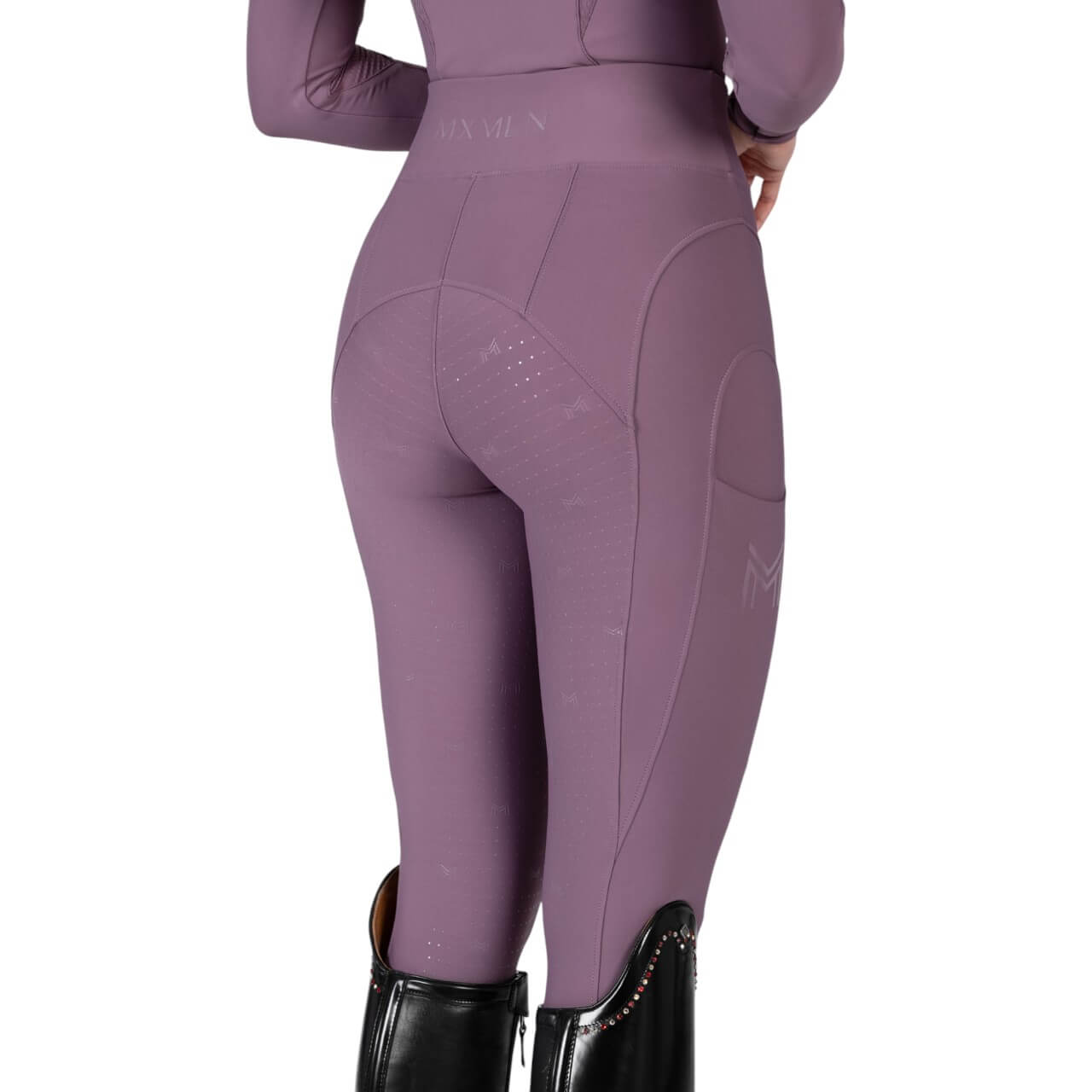 Reitleggings Damen Full-Grip Outline Damenreitleggings