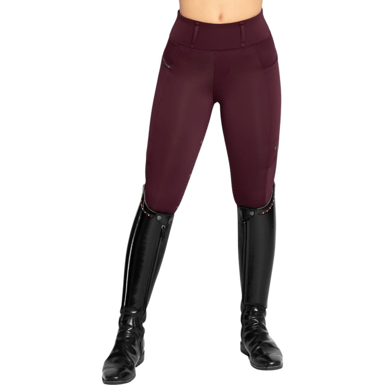 Reitleggings Damen Full-Grip Studio Damenreitleggings