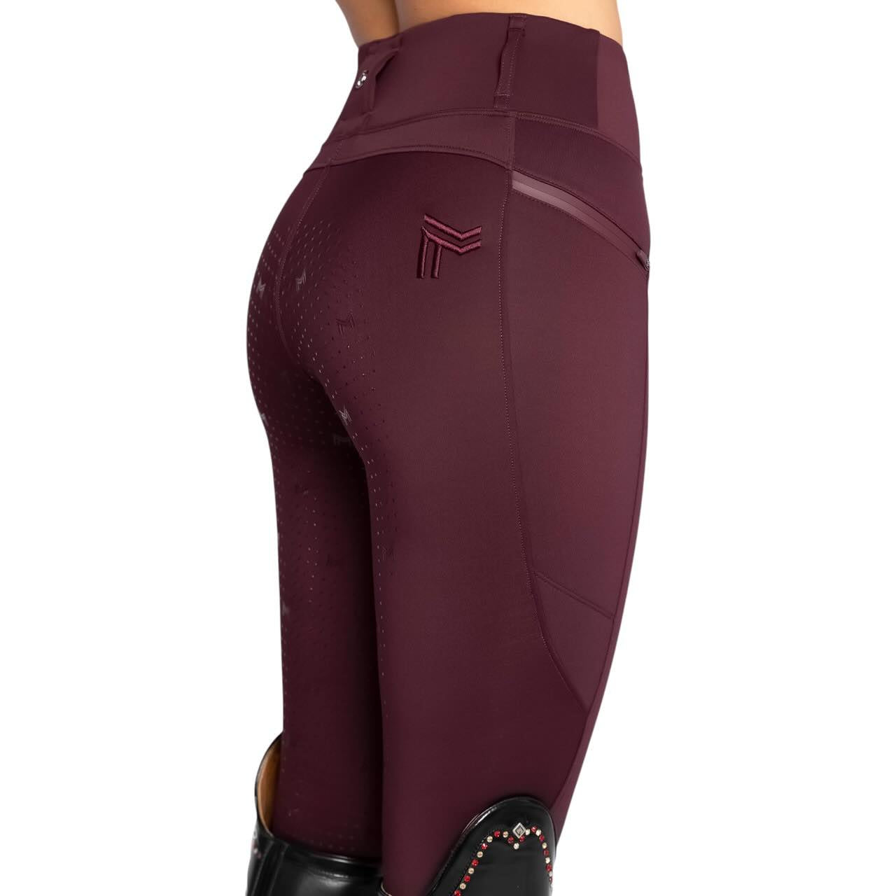 Reitleggings Damen Full-Grip Studio Damenreitleggings