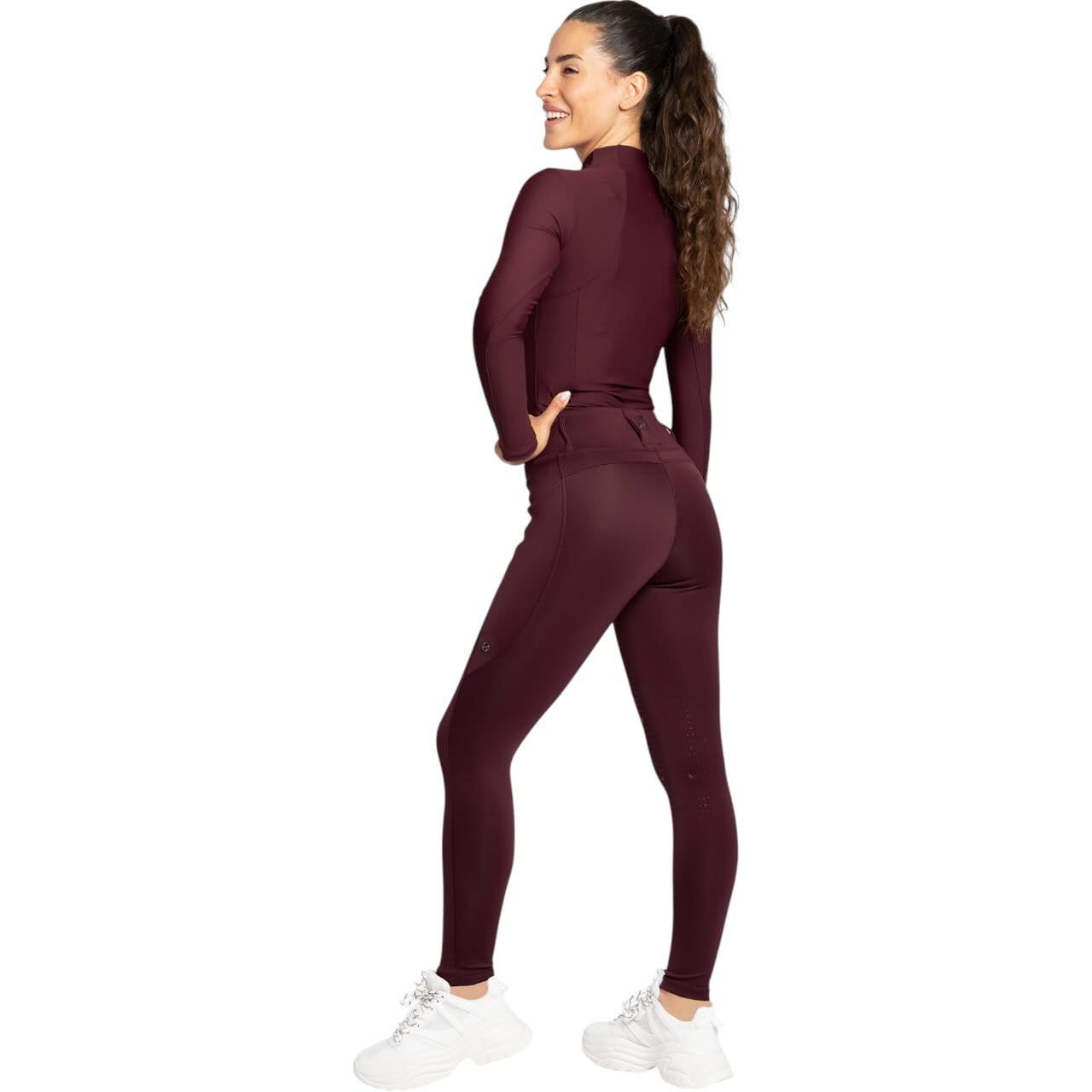 Reitleggings Damen Full-Grip Studio Damenreitleggings