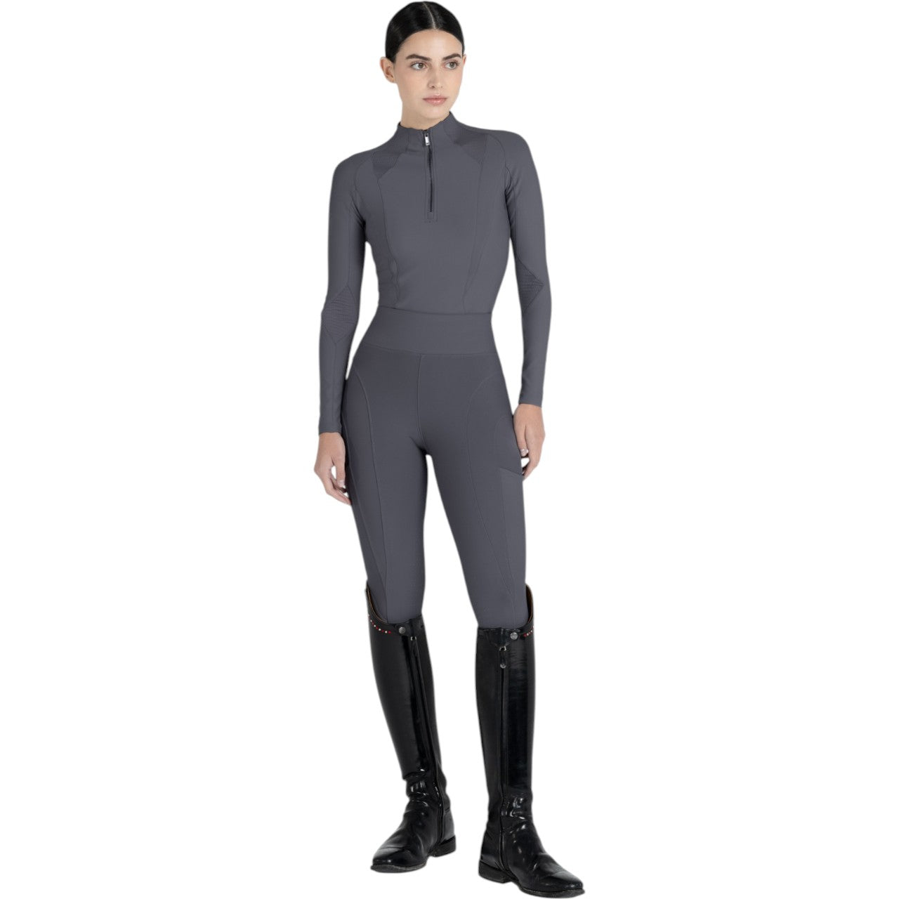 Reitleggings Damen Knee-Grip Outline Damenreitleggings