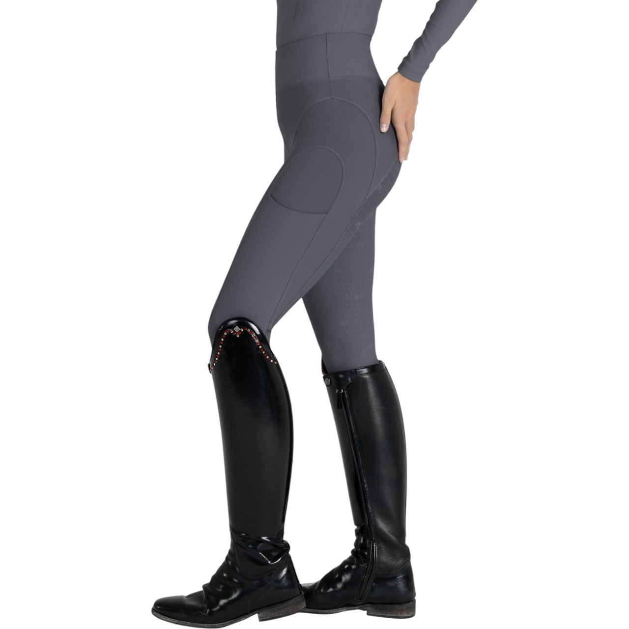 Reitleggings Damen Knee-Grip Outline Damenreitleggings